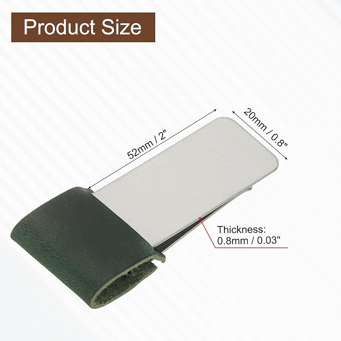 PATIKIL Pen Loop for Notebook, Stainless Steel Leather Pencil Holder Pen Clip for Notebook Traveler Journals Planner, Dark Green