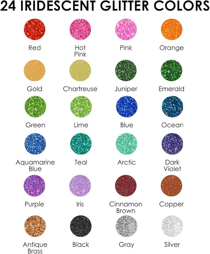Grabie Glitter Acrylic Paint Markers, Pack of 24 Medium Tip Paint Pens