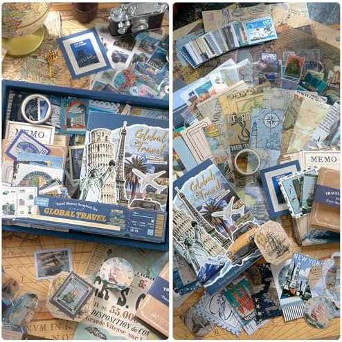 Scrapbook Supplies Kit, Vintage Junk journaling Supplies, Scrapbooking Kit