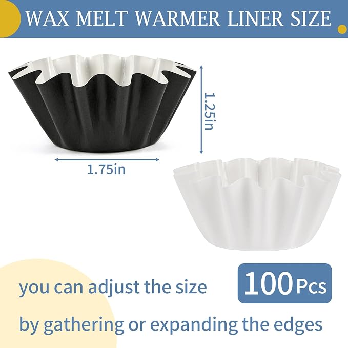 PEASUG 100 Pcs Wax Melt Liners Leakproof Reusable Universal for Warmers