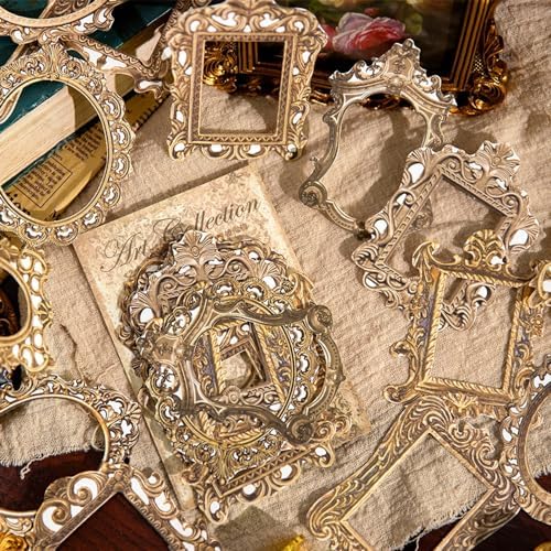 30Pcs Vintage Scrapbook Paper Photo Frame for Scrapbooking Junk Journal Collage Diary Embellishment DIY Photo Album DIY Craft Decoration, 10 Patterns (YSDC1)