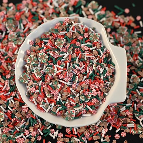 LIKETURE Fake Sprinkles 110g Fake Christmas Sprinkles Non-edible Craft Sprinkles Faux Sprinkles for Crafts Plastic Sprinkle Decoration Slime Sprinkles Slime Add Ins Shaker Card Filler(Light Brown)