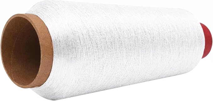 Mandala Crafts Metallic White Embroidery Floss for Sewing, 3281 Yard Spool