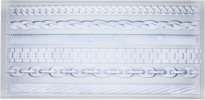 FUNSHOWCASE Chains Mold for Polyclay Air Dry Clay Plaster, 4719, 6 Trimmings #4719