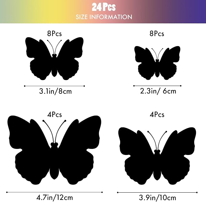 SAOROPEB 3D Butterfly Wall Decor, 24 Pcs Green Butterfly Decorations