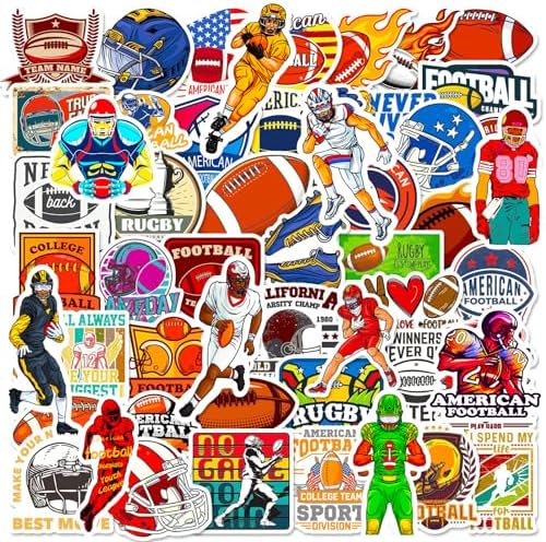 Football Stickers for Kids Teens Adults, 100PCS Vinyl Waterproof Football Sports Stickers for Water Bottle Laptop Skateboard