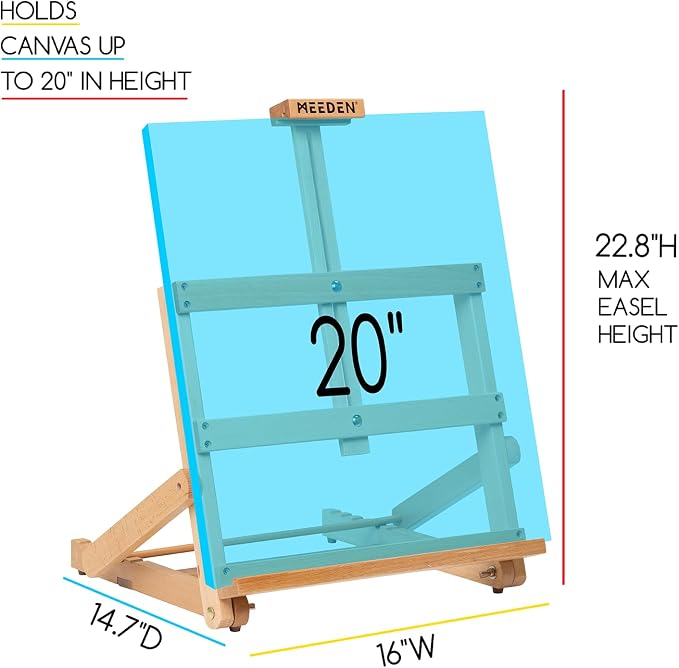 MEEDEN Heavy Duty H-Frame Eaesl: Tabletop Easel 6 Adjustable Position