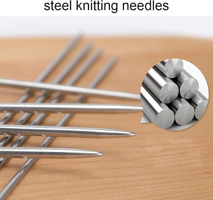 Mdoker Aluminum Knitting Needle Set with Case 22pcs Straight Single Pointed Kniting Needles 13.5inch Length Sweater Needles for DIY Knitting Projects(2mm-8mm) Knitting Set with Accessories