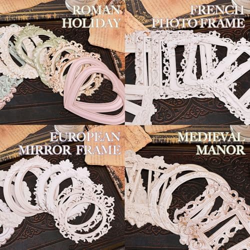 40Pcs Scrapbook Supplies Decoration Papers, Lace Frames Junk Journal Supply