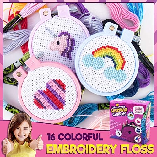Cross Stitch Kit for Kids - 5 Easy Stamped Embroidery Kits for Beginners