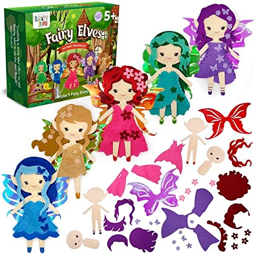 Fairy Elves Sewing Kit for Kids Ages 7-12 - Rainbow Garden Felt Craft