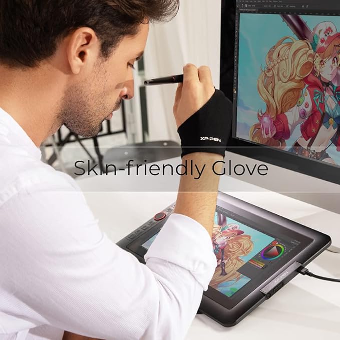 XP-PEN Professional Artist Glove for Graphics Drawing Tablet Graphic Monitor Suitable for Right Hand and Left Hand Free Size