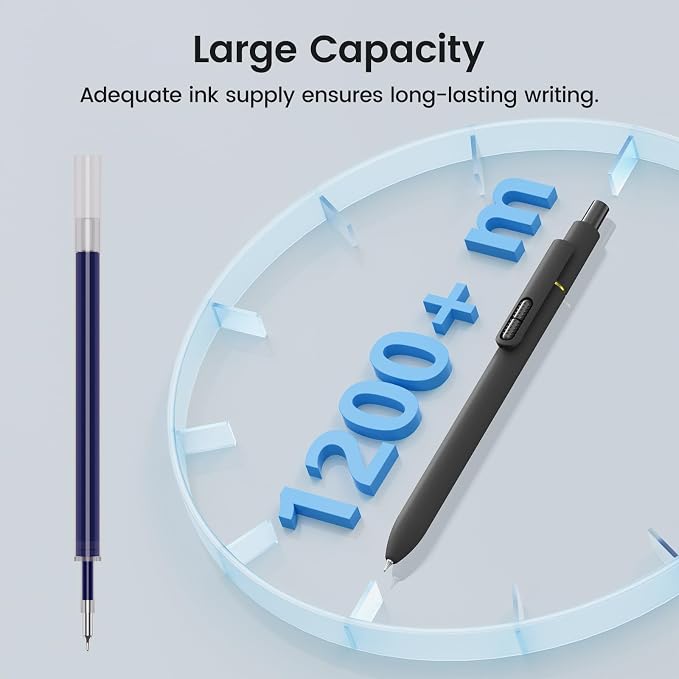 8 Pack Blue Gel Pens with Fidget, 0.7mm Blue Ink Quick-Drying