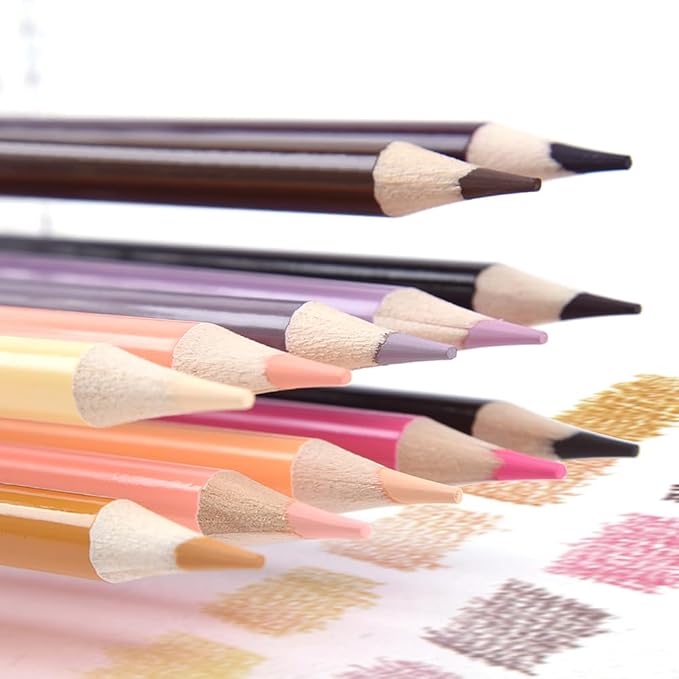 12Pcs Skin Colored Pencils Set,Professional Drawing Pencils for Adults | Skin Based,No Duplicates,Pre-sharpened Wooden Sketch Pencil Art Supplies for Coloring Books