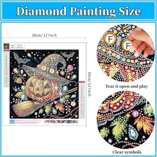 5D Diamond Art Kits for Adult, Pumpkin Special Shape Diamond Painting Kits