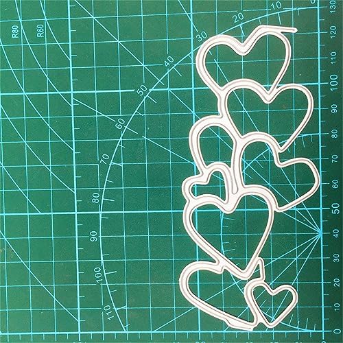 Scrapbooking Die-Cuts for Card Making, Christmas Metal Cutting Dies, Paper Craft Punch Template, Background Embossing Stencils, DIY Album Décor (Heart Border-12.5x5.7cm)