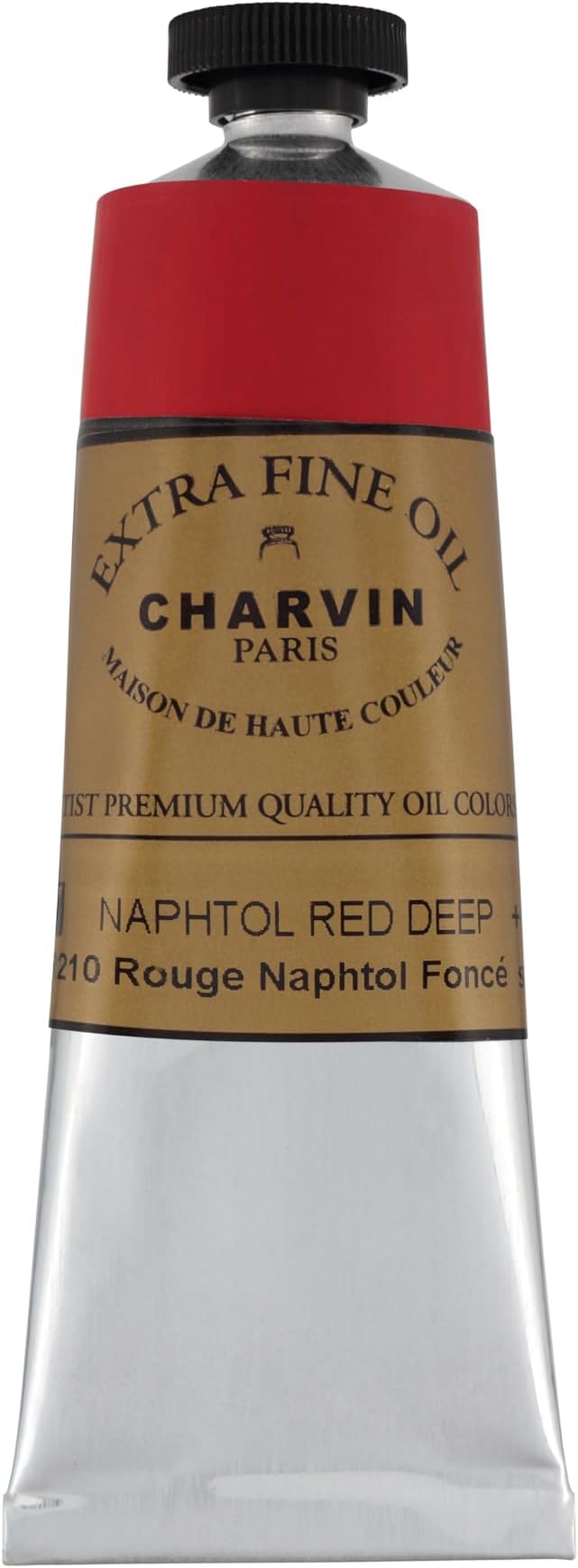 Charvin Extra Fine Oil Paint, Napthol Red Deep 60 mL - Triple-Milled, Rich Texture, Poppy Oil-Based, Light-Fast, Handmade, Archival Quality