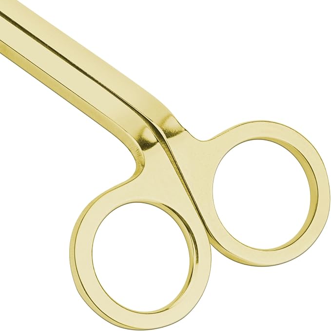 CHEFBEE Gold Stainless Steel Candle Wick Trimmer | Polished Wick Clipper, Clean Even Burn, Prevents Soot Buildup, Reaches Deep Jar Candles, Sturdy Precice Cutting