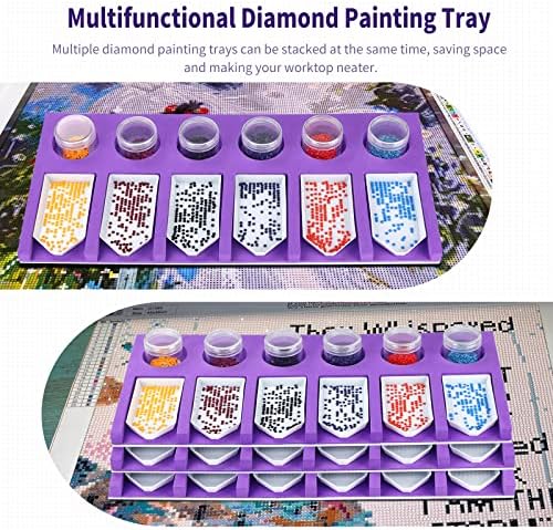 Diamond Painting Accessories Tray Organizer for Diamond Art Kits for Adults, Diamond Art Accessories Tools Kits, Diamond Art Storage Tray for Glitter Rhinestones, Diamond Bead Organizer Tray