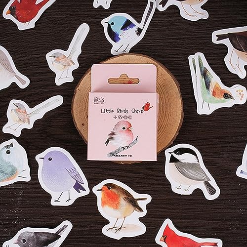 46 Pcs Bird Scrapbook Stickers for Junk Journal Scrapbooking Bullet Journal Planner Envelope Diary Notebook Album Laptop Phone Case DIY Art Crafts Decoration, 23 Patterns