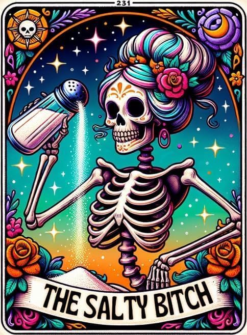 GOUOYANA Paint By Numbers Kit for Adults-Skull THE Salty Funny Canvas | Adult Paint by Number Kits on Canvas for Painting DIY Skull THE SALTY Painting Art by Numbers for Home Wall Art Gift12X16in