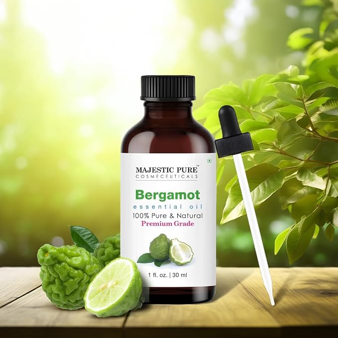 Majestic Pure Bergamot Essential Oil for Diffuser - 1 fl oz | 100% Pure and Natural Essentials Oils for Aromatherapy, Soap and Candle Making, Blend with Carrier Oil for Skincare, Massage