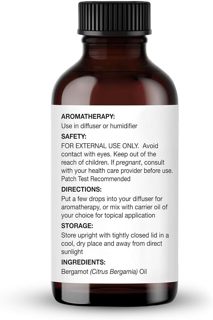 Majestic Pure Bergamot Essential Oil for Diffuser - 1 fl oz | 100% Pure and Natural Essentials Oils for Aromatherapy, Soap and Candle Making, Blend with Carrier Oil for Skincare, Massage