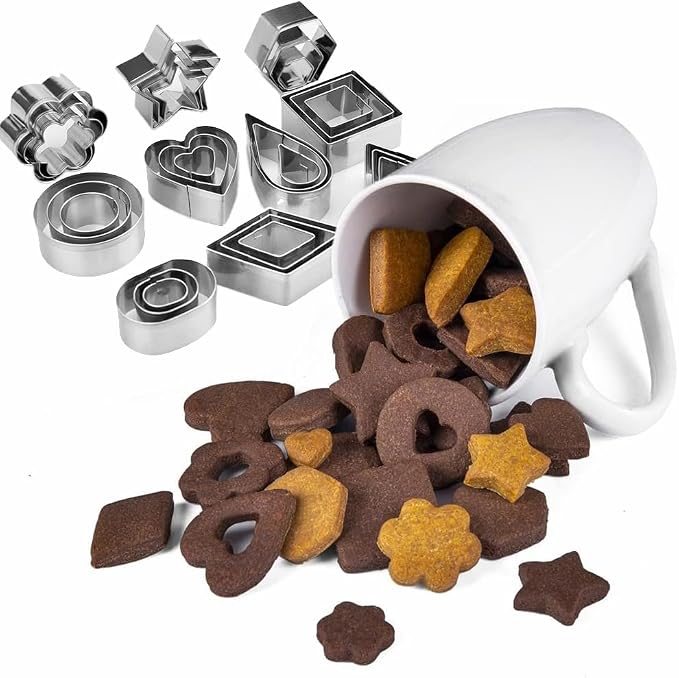 YomiFamily 30Pcs Mini Cookie Cutter Set with Box, 3 Sizes Per Shape | Stainless Steel, Tiny Polymer Clay Cutters, Small Geometric Biscuit Mold Set, Safe for Kids