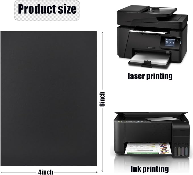 Black Cardstock Paper, 50 Pack 4x6 Inches, 92lb