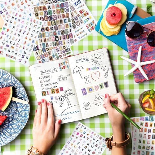 1499 PCS Magazine Letter Stickers, Vintage 20 Sheets Scrapbook Stickers
