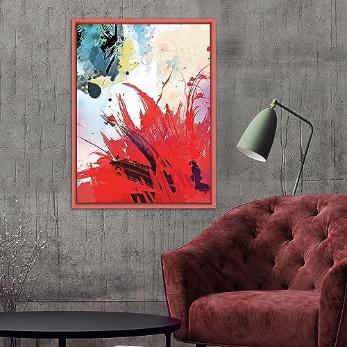 Pixy Canvas Floater Frame 10x16 for 3/4 (0.75) inch Deep Canvas Paintings/Canvas Prints/Wood Canvas Panels/Wall Art/Wall Decor/Home Decor/Artwork (Pastel Red/Pink, 10 x 16 inch, Portrait)