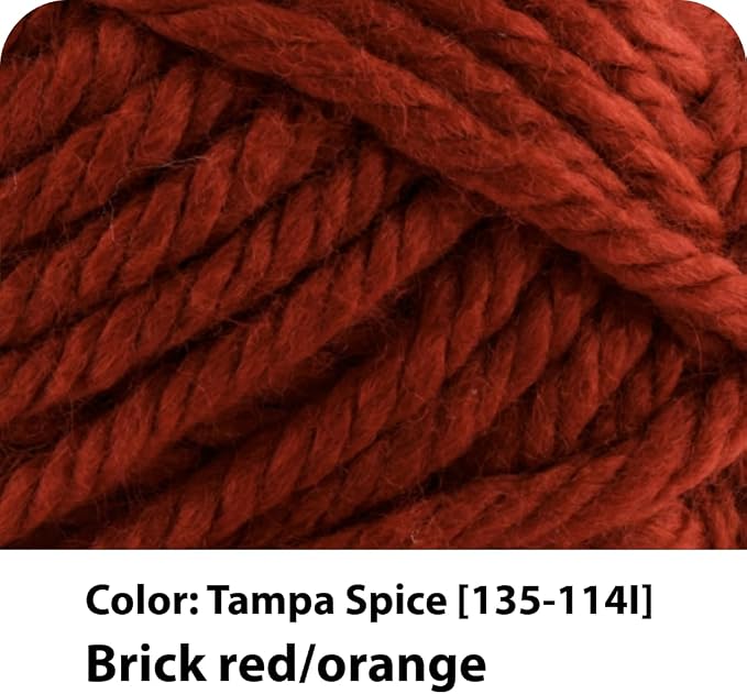 Lion Brand Yarn Hometown Yarn, Super-Bulky Yarn for Knitting, Crocheting, and Crafting, 3 Pack, Tampa Spice | Super Bulky Acrylic Fiber for Warm Crochet Blankets, Knit Winter Hats, Chunky Cardigans, Soft Scarves, Weaving