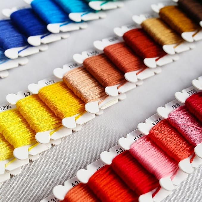 Huacan Embroidery Floss Kit with Storage Box 36/50 Colors Stitching Threads Sewing Kits 53/67 Pcs DIY Cross Stitch Accessories Set for Adults Beginner (60 Color（109 Pcs）)