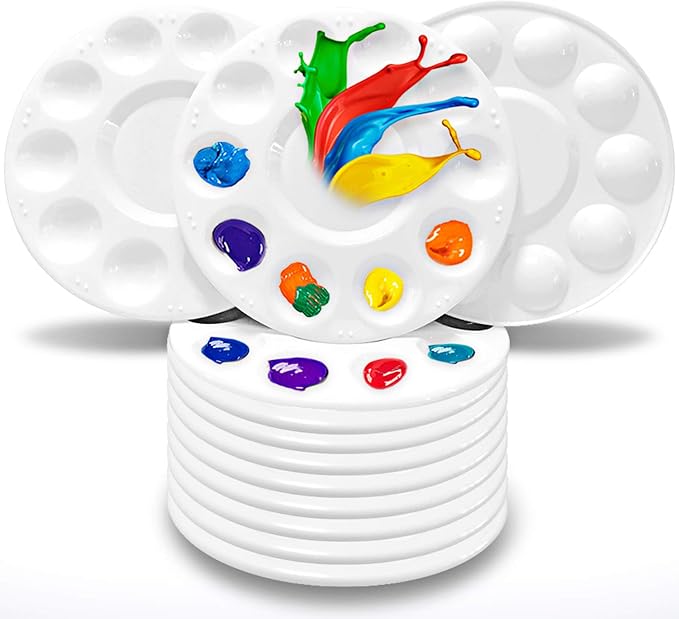 Hulameda 12pcs Paint Tray Palettes,Plastic Paint Pallets for Kids to Paints | Paint Palette for Students to Painting on School Project or Art Class