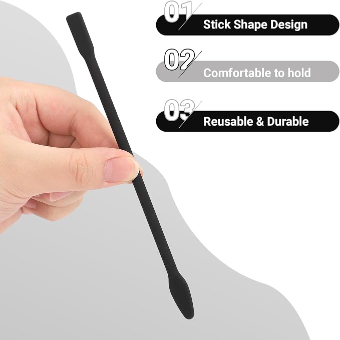 Gartful 9PCS Epoxy Resin Stir Sticks, Large Silicone Mixing Sticks for Resin Art, Reusable Stirring Rods for Paint, Glitter Tumblers, Face Mask, Slime Making, Arts and Crafts Projects, Black