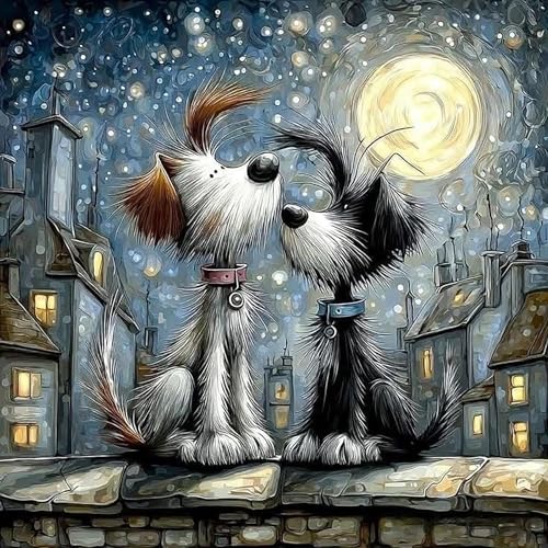 WNPOKN Dogs Diamond Art Kits for Adults 13.8x13.8Inch