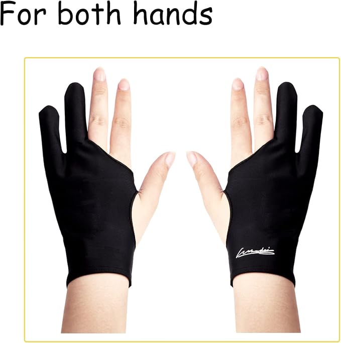 Digital Drawing Glove 2 Pack,Artist Glove for Drawing Tablet,ipad,Sketching,Art Glove with Two Finger for Right Hand and Left Hand （Smudge Guard,Small,2.95 x8.18inch