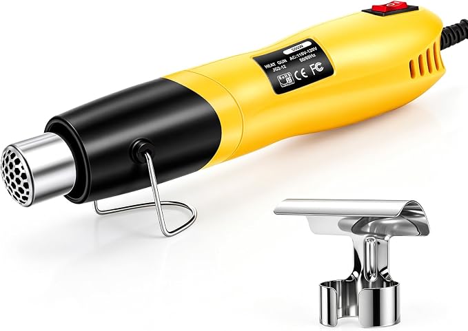 Heat Gun 500W, Handed Hot Air Gun with Nozzle for Crafting and DIY (Yellow)
