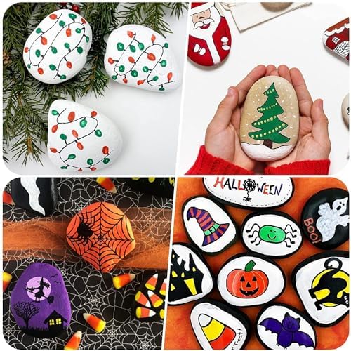 River Rocks for Painting 12 Pcs Extra Large 4.5"-6" Inch Flat Smooth Painting Stones Craft Rock to Paint for Kids Crafts Painting Bulk