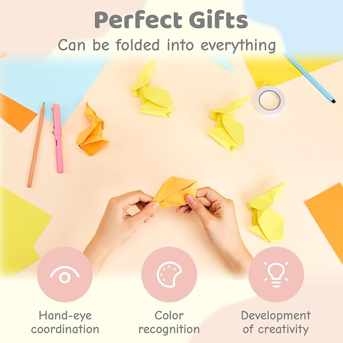 50 Colors Origami Paper 200 Sheets 6x6 Inch Double Sided Colored Paper | Square Folding Paper for Arts, Crafts, DIY Projects, Scrapbooking, Kids Activities and Classroom Creations