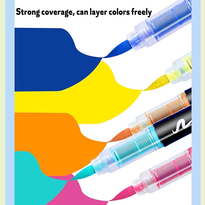 240 Colors Acrylic Paint Markers Set, Direct Liquid Brush Tip Pens