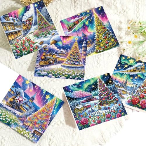 DDGYP 6 Pack Christmas Diamond Art Cards Kit for Adults