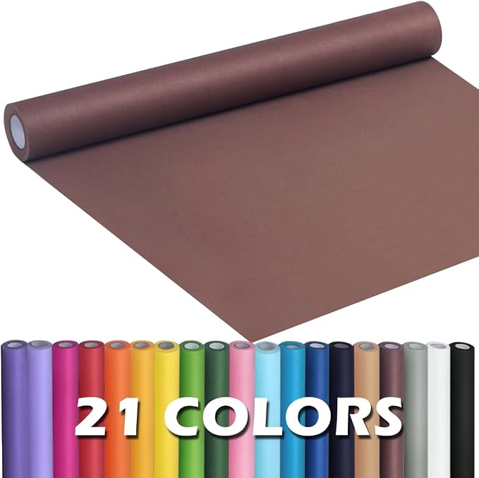 PerkHomy Coffee Kraft Paper Roll 17.5" x 960" (80') for Gift Wrapping Bouquet Flower Art Painting Craft Writing Packaging Shipping 80GSM 55LB (Coffee, 17.5" x 80')