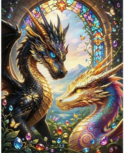 Dragon Paint by Numbers Kit for Adults, DIY Oil Painting Canvas 16x20inch