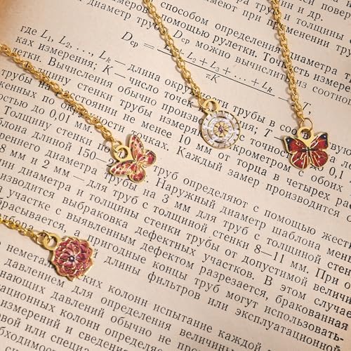 4pcs Vintage Metal Bookmark with Pendant Chain, Retro Steampunk Bookmarks, Flower & Clock Book Marks for Reading Women, Men, Kids, Book Lover, Teachers, Students