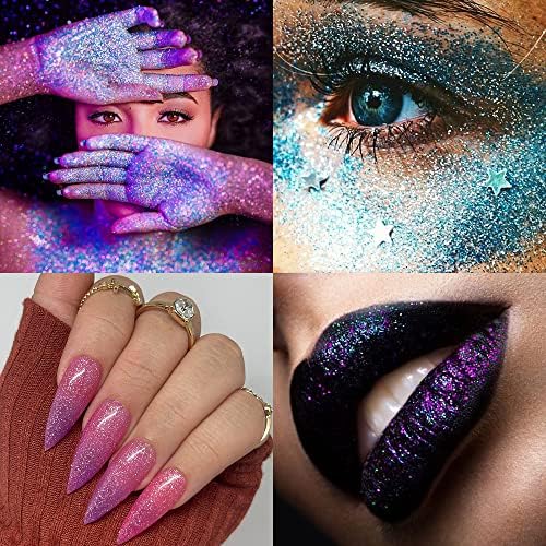 Ultra Fine Glitter 36 Assorted Colors Set, Holographic Glitter Powder for Tumblers, Slime Epoxy Resin Arts and Crafts Glitter, Iridescent Cosmetic Glitter for Body Nail Face Hair Eyeshadow Makeup