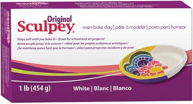 Original Sculpey Sculpting Compound White Oven-Bake Clay - Great for School and Art Projects - 1 Lb, Pack of 3