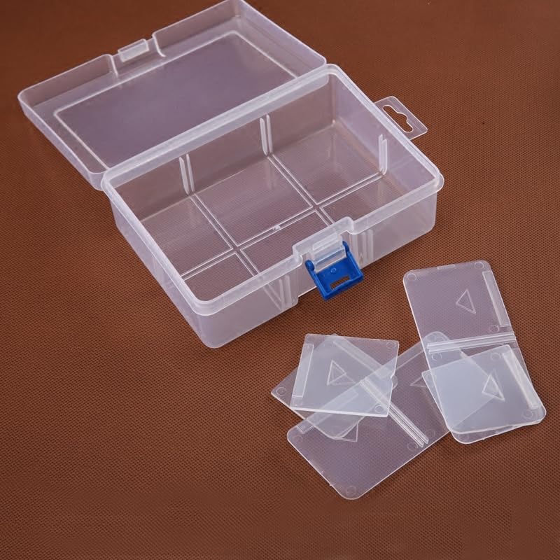Washi Tape Storage Box, 6-Compartment Grid Slot Plastic Storage Box Jewelry Bead Tool for Washi Tape, Art Supplies and Sticker Container Organizer Case