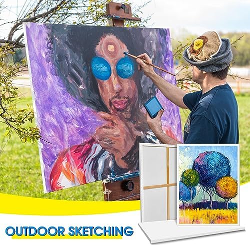 Sherr 3 Pcs Large Blank Painting Canvas Stretched Primed, 48 x 36 Inch