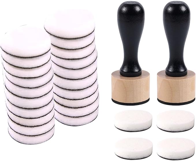 26 Packs Mini Ink Blending Tool Set, 2 Mini Applicator Tools and 24 Replacement Foam Pads for Scrapbooking Painting Drawing Art SuppliesInk Tools and More (2 Blending Tool +24 Foams)